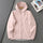 Women's breathable softshell outdoor jacket - pink softshell jacket, flat lay front view, for hiking and trekking
