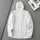 Men's breathable water-repellent softshell shell - white softshell jacket, flat lay back view, for hiking and trekking