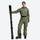 Women's 3L one-piece ski suit with hood - olive 3l one-piece ski suit on women, for winter mountain trips