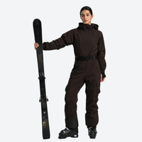 
                  
                    Women's minimal one-piece ski suit for snow days - brown 3l one-piece ski suit on women, for winter mountain trips
                  
                