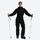 Women's minimal one-piece ski suit for snow days - black 3l one-piece ski suit on women, for winter mountain trips
