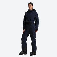 
                  
                    Women's belted one-piece ski suit for resort - navy 3l one-piece ski suit on women, front standing view, for resort ski days
                  
                