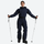 Women's 3L one-piece ski suit with hood - navy 3l one-piece ski suit on women, for skiing and snowboarding