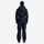 Women's 3L one-piece ski suit with hood - navy 3l one-piece ski suit on women, back standing view, for snow sports weekends