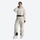 Women's 3L one-piece ski suit with hood - cream white 3l one-piece ski suit on women, for winter mountain trips