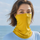 Cocoon merino wool facemask and neckwarmer with ear loops - yellow merino wool facemask on women, for travel and city walks