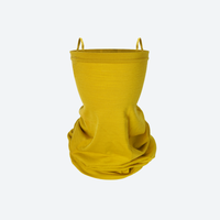 
                  
                    Soft merino facemask neckwarmer in many colors - mustard merino wool facemask with ear loops, for hiking and trail walking
                  
                