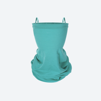 
                  
                    Cocoon merino wool facemask and neckwarmer with ear loops - teal merino wool facemask with ear loops, product view
                  
                