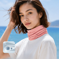 
                  
                    Soft merino facemask neckwarmer in many colors - pink merino wool facemask on women with inset, for cycling and commuting
                  
                