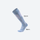 Breathable knee-high merino ski socks - light blue compression merino ski socks, for winter snow sports