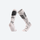 Breathable knee-high merino ski socks - compression merino ski socks, pair view in white black, for winter snow sports