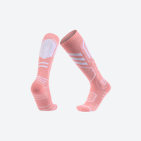 
                  
                    Compression merino wool ski socks - pink compression merino ski socks, pair view, for winter snow sports
                  
                