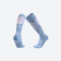 
                  
                    Compression merino wool ski socks - light blue compression merino ski socks, pair view, for skiing and snowboarding
                  
                