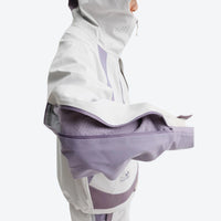 
                  
                    Unisex waterproof jacket with cape back vent - light gray, side view with cape vent open, for resort and street wear
                  
                