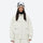 Sherpa collar breathable ski jacket set - white jacket, on-model front view, for resort and street wear