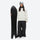 Sherpa collar breathable ski jacket set - white jacket with black pants, for resort and street wear