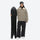 Unisex 3-layer snowboard jacket and pants - tan jacket with black pants, for skiing and snowboarding