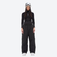 
                  
                    Unisex waterproof 3L snow jacket and pants series - black snow pants with black top, for resort and backcountry days
                  
                