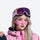 Cozy winter face patches for cheek and nose protection - pink face patch on women in pink jacket with goggles