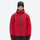 Men's 3-layer snowboard jacket and pants - red jacket, on-model front view, for resort and backcountry days