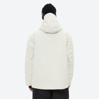 
                  
                    Men's breathable ski jacket with quilted lining - white jacket, on-model back view, for skiing and snowboarding
                  
                