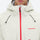 Unisex 3-layer snowboard jacket and pants - white jacket, collar zip close-up detail, for skiing and snowboarding