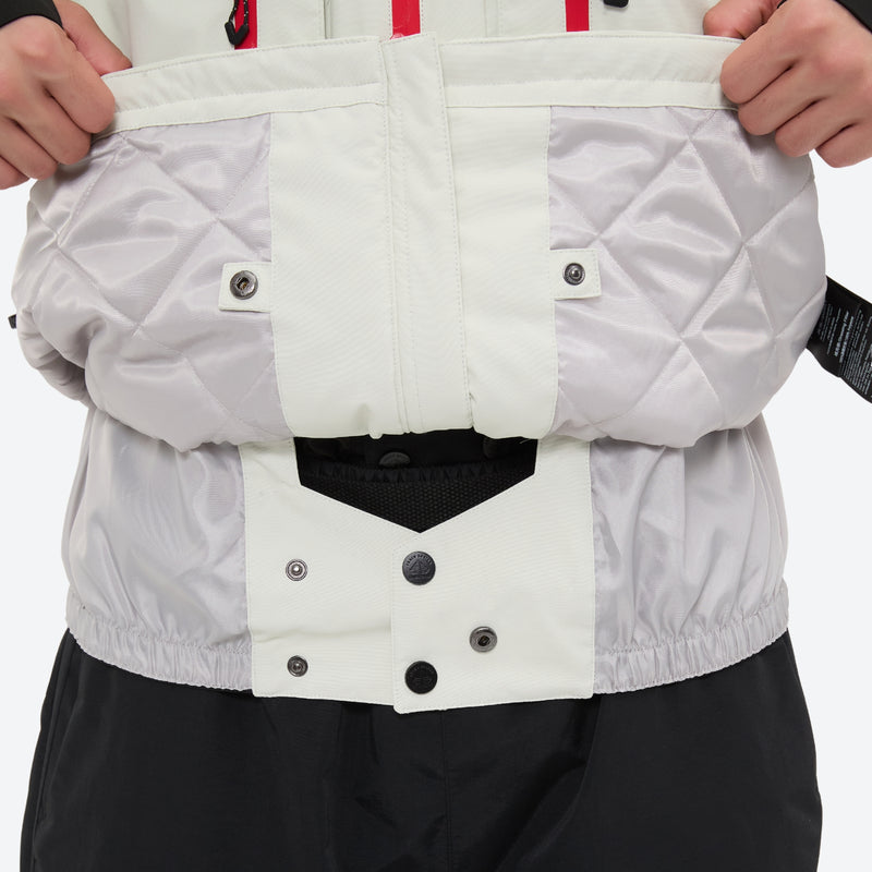Breathable ski jacket with quilted lining - white jacket, for skiing and snowboarding