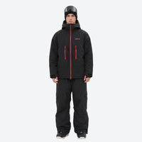 
                  
                    Men's waterproof 3L snow jacket and pants series - black jacket with black pants, for cold-weather winter sports
                  
                