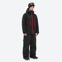 
                  
                    Men's breathable ski jacket with quilted lining - black jacket with black pants, for skiing and snowboarding
                  
                