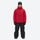 Men's breathable ski jacket with quilted lining - red jacket with black pants, for cold-weather winter sports