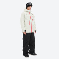 
                  
                    Men's waterproof 3L snow jacket and pants series - white jacket with black pants, for skiing and snowboarding
                  
                