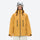 Unisex waterproof 3L snow jacket and pants series - mustard yellow jacket, on-model front view, for powder and piste riding