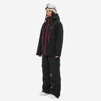 
                  
                    Unisex waterproof 3L snow jacket and pants series - black jacket with black pants, for skiing and snowboarding
                  
                