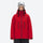 Breathable ski jacket with quilted lining - red jacket, on-model front view, for resort and backcountry days