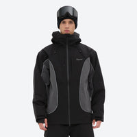 
                  
                    Men's breathable 3-layer colorblock ski suit - black gray colorblock jacket, for resort and backcountry days
                  
                