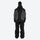 Men's waterproof 3L snow jacket and pants series - black gray colorblock jacket with black pants, on-model back view