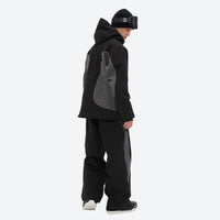 
                  
                    Men's breathable 3-layer colorblock ski suit - black gray colorblock jacket with black pants, for skiing and snowboarding
                  
                