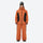 Men's breathable 3-layer colorblock ski suit - orange black colorblock jacket with orange pants, for powder and piste riding