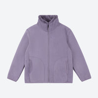
                  
                    Kids' structured warmth fleece jacket with full zip - purple and lime kids fleece jacket with stand collar
                  
                