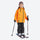 Kids breathable 2-layer ski suit - orange kids jacket with black pants, for snow play and winter commute