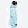 Men's waterproof 3L snow jacket and pants series - ice blue, on-model hood side view, for cold-weather winter sports