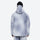 Men's gradient print breathable ski jacket set - light gray gradient, on-model back hood view, for powder and piste riding