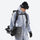 Men's 3-layer snowboard jacket and pants - light gray gradient jacket with gradient pants, for powder and piste riding