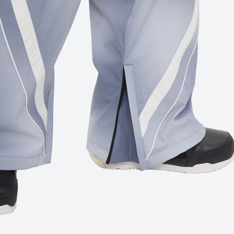 Men's waterproof 3L snow jacket and pants series - light gray gradient snow pants, 3-layer waterproof breathable fabric