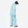 Men's gradient print breathable ski jacket set - ice blue jacket with ice blue pants, for skiing and snowboarding