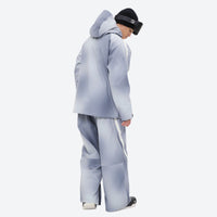 
                  
                    Men's gradient print breathable ski jacket set - light gray gradient jacket with gradient pants, for powder and piste riding
                  
                