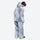 Men's gradient print breathable ski jacket set - light gray gradient jacket with gradient pants, for powder and piste riding