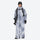 Men's 3-layer snowboard jacket and pants - light gray gradient jacket with gradient pants, hem snow gaiters keep snow out