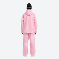 
                  
                    Men's gradient print breathable ski jacket set - pink gradient jacket with pink pants, for resort and backcountry days
                  
                