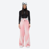
                  
                    Women's waterproof 3L snow jacket and pants - pink gradient snow pants with black top, for resort and street wear
                  
                